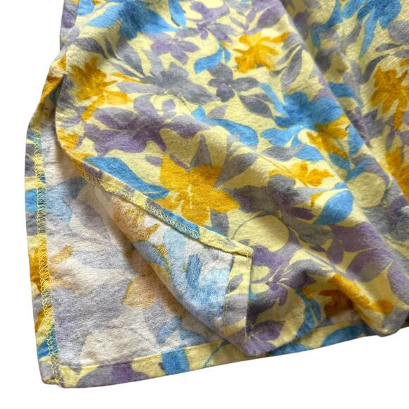 Cozee Corner Long Flannel Nightgown 1X Yellow Floral Maxi Granny Gown Cottage - Picture 4 of 13